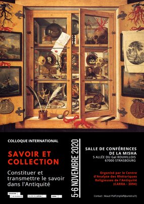 Affiche du colloque Savoir et Collection